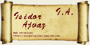 Isidor Ajvaz vizit kartica